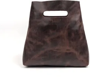 TUZECH Minimalist Handbag Handmade from Full Grain Leather and Sheepskin