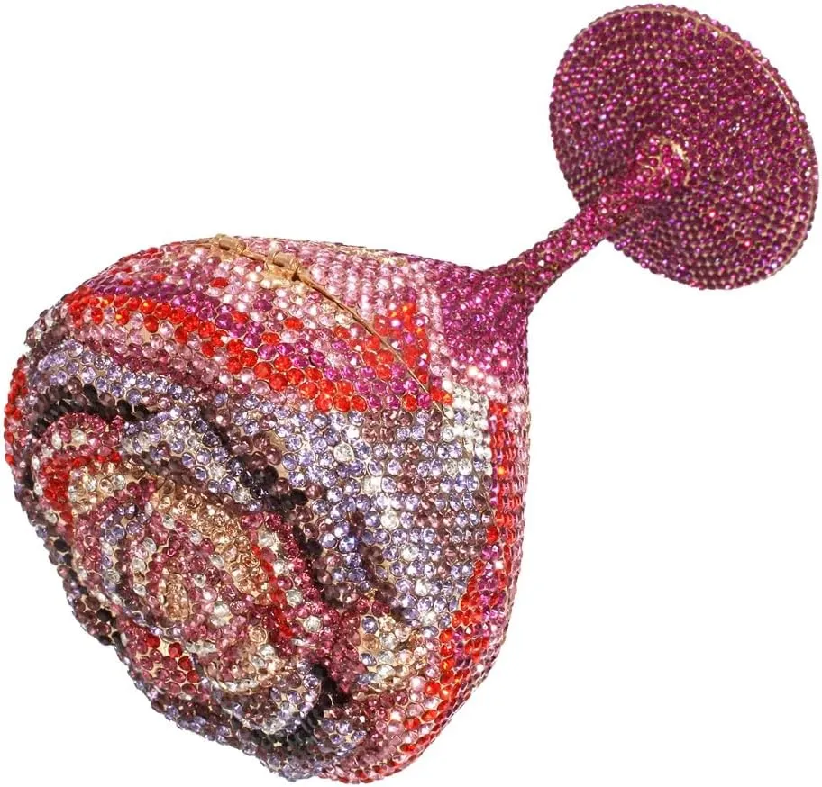 UMREN Cocktail Goblet Rhinestone Clutch for Women Unique Crystal Evening Bag Diamond Purse Wedding Party Prom Handbag