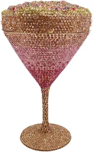 UMREN Cocktail Goblet Rhinestone Clutch for Women Unique Crystal Evening Bag Diamond Purse Wedding Party Prom Handbag