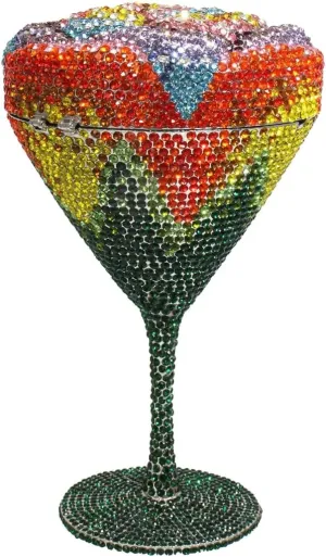 UMREN Cocktail Goblet Rhinestone Clutch for Women Unique Crystal Evening Bag Diamond Purse Wedding Party Prom Handbag
