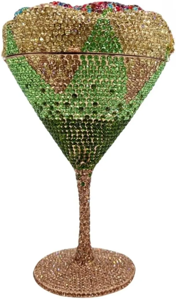 UMREN Cocktail Goblet Rhinestone Clutch for Women Unique Crystal Evening Bag Diamond Purse Wedding Party Prom Handbag