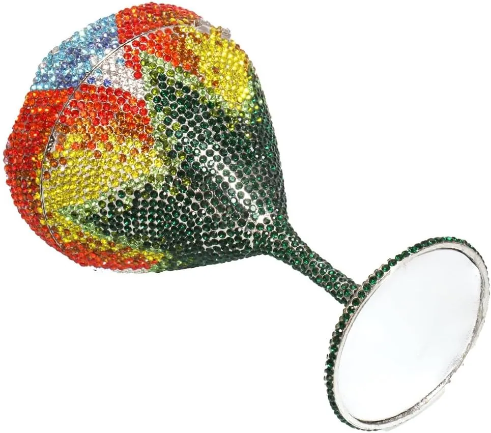 UMREN Cocktail Goblet Rhinestone Clutch for Women Unique Crystal Evening Bag Diamond Purse Wedding Party Prom Handbag