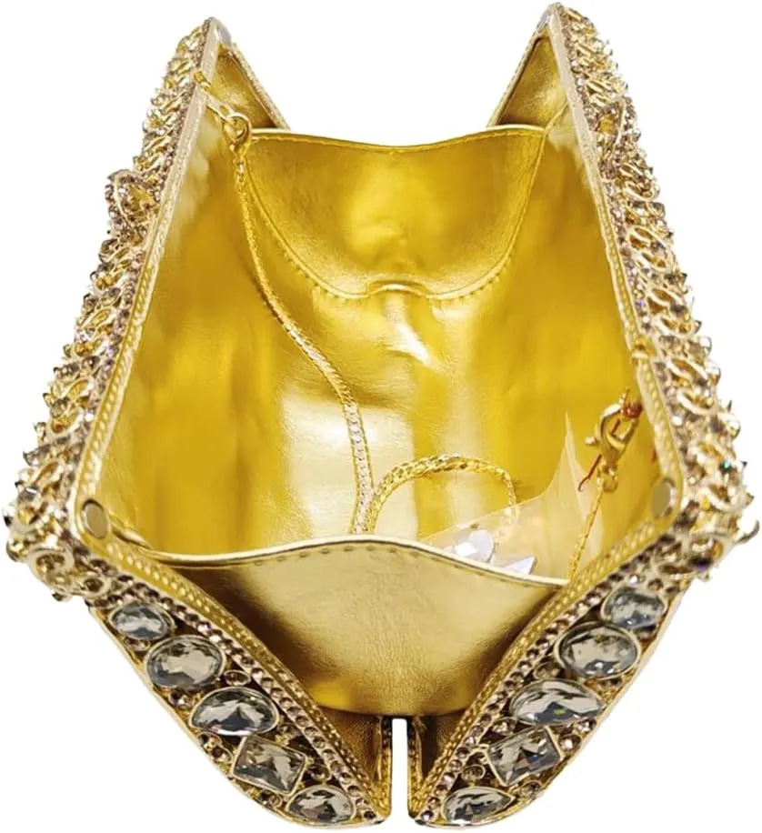 UMREN Luxury Women Crystal Purse Rhinestone Evening Clutch Bag Sparly Diamonds Handbag Wedding Bridal Shoulder Purse Bag
