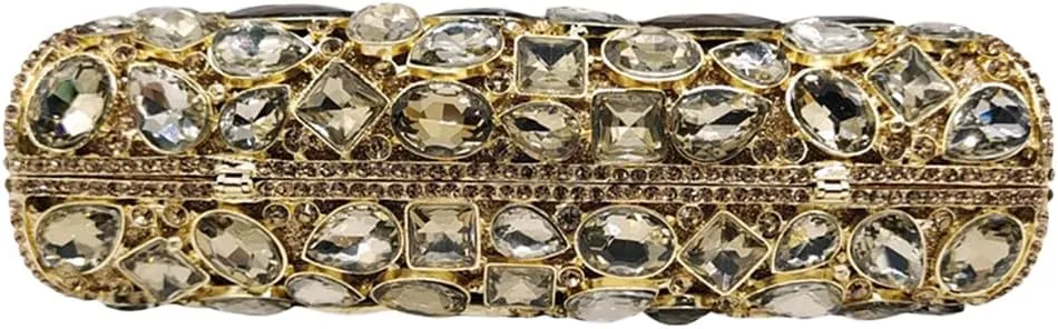 UMREN Luxury Women Crystal Purse Rhinestone Evening Clutch Bag Sparly Diamonds Handbag Wedding Bridal Shoulder Purse Bag