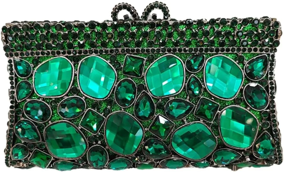 UMREN Luxury Women Crystal Purse Rhinestone Evening Clutch Bag Sparly Diamonds Handbag Wedding Bridal Shoulder Purse Bag