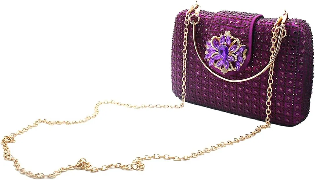 UMREN Sparkly Rhinestone Evening Clutch Purses for Women Crystal Clutch Diamond Handbag Wedding Party Shoulder Crossbody Bag