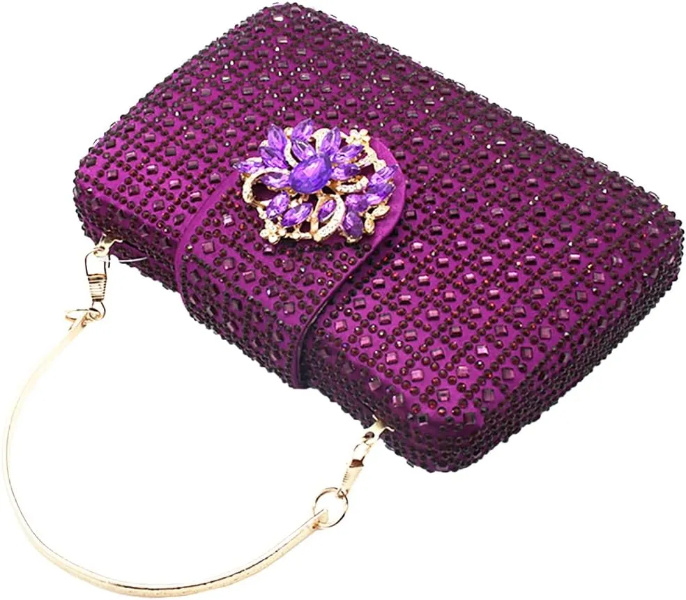 UMREN Sparkly Rhinestone Evening Clutch Purses for Women Crystal Clutch Diamond Handbag Wedding Party Shoulder Crossbody Bag