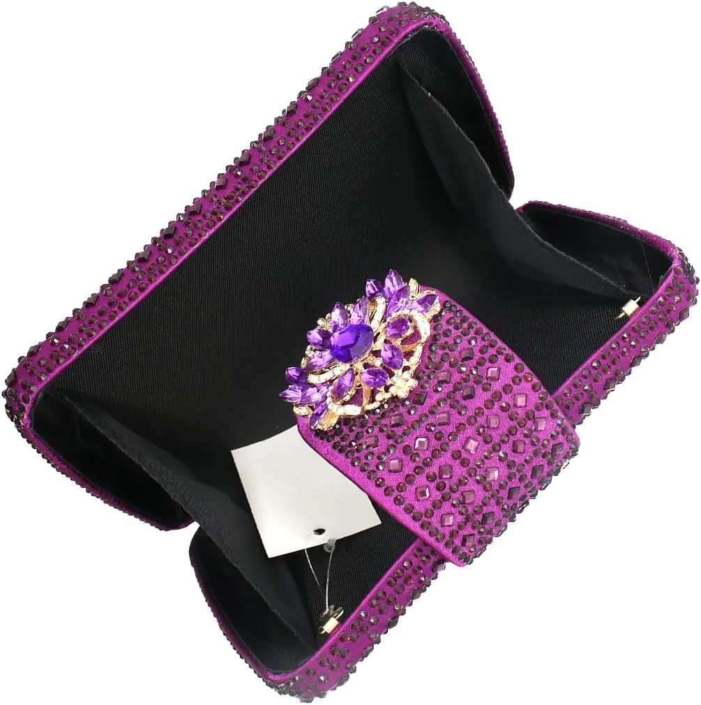 UMREN Sparkly Rhinestone Evening Clutch Purses for Women Crystal Clutch Diamond Handbag Wedding Party Shoulder Crossbody Bag