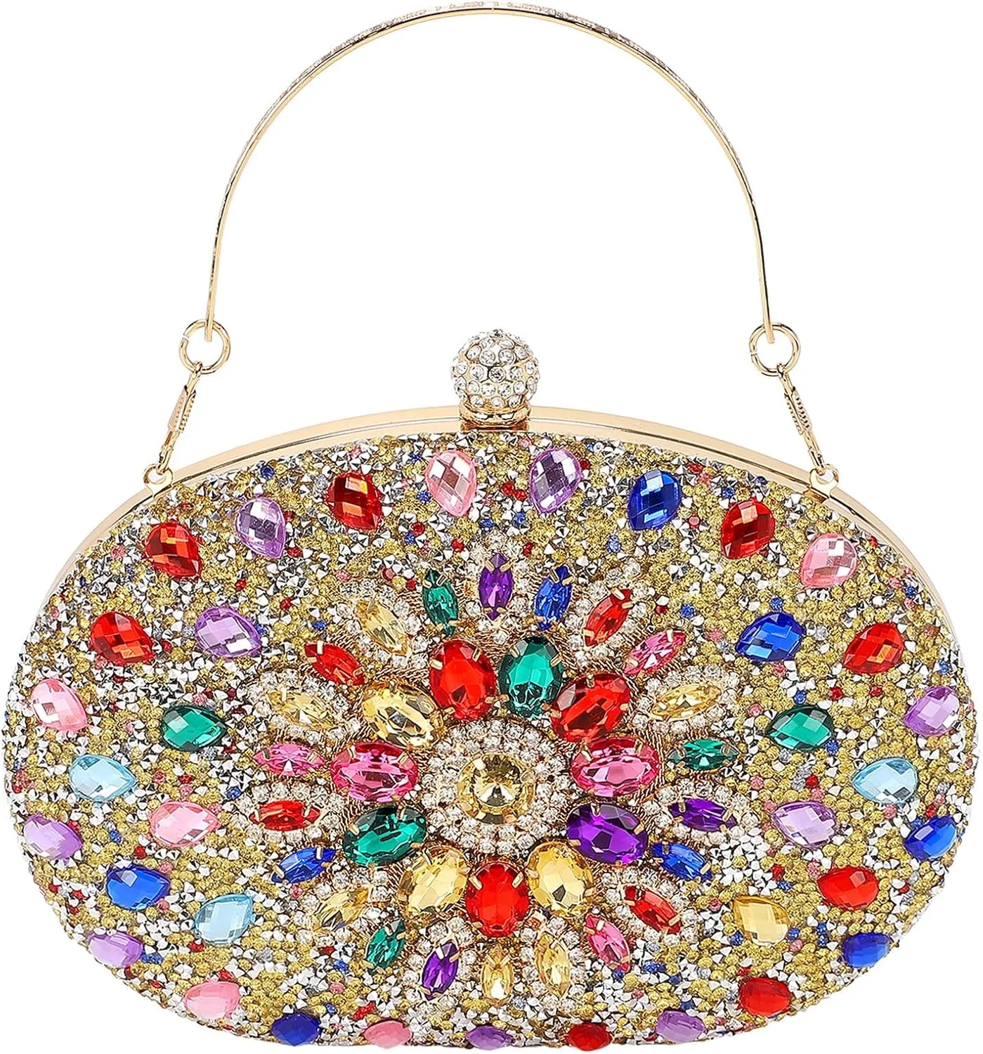 uxcell Evening Bags for Women, Sparkly Crystal Rhinestone Clutch Purse with Chain Strap Shoulder Bag Handbag