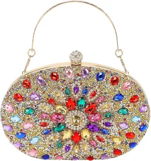 uxcell Evening Bags for Women, Sparkly Crystal Rhinestone Clutch Purse with Chain Strap Shoulder Bag Handbag