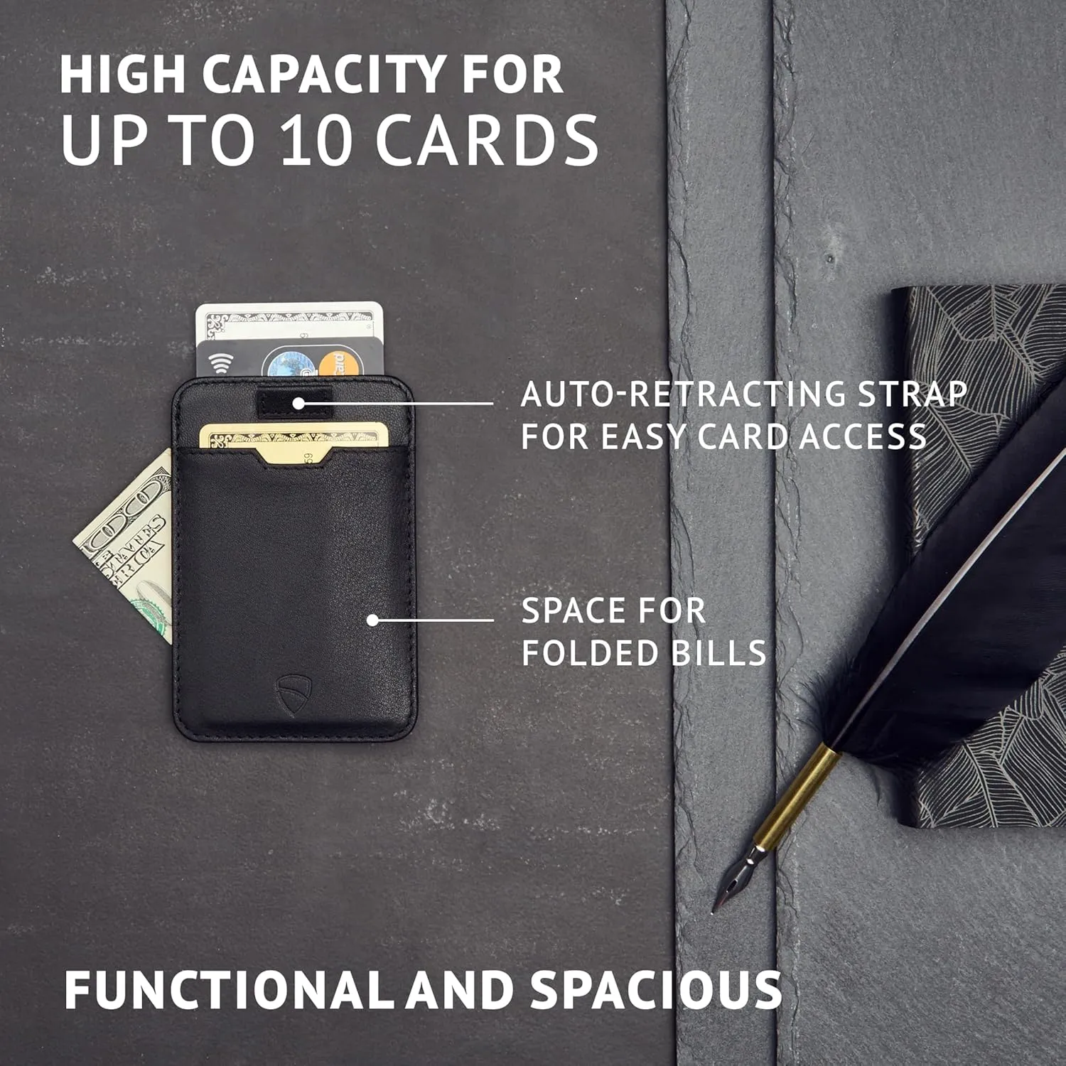 Vaultskin CHELSEA Mens RFID Blocking Slim Leather Card Wallet - Minimalist Front Pocket Cardholder