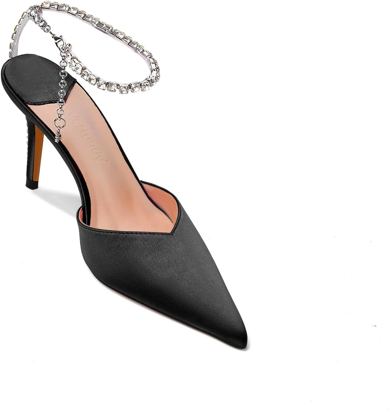 Vertundy Women's High Heel Stiletto Pumps Closed Pointed Toe Ankle Strap Fashion Strappy Sandals Comfortable Party Wedding Dressy Shoes 3.3IN