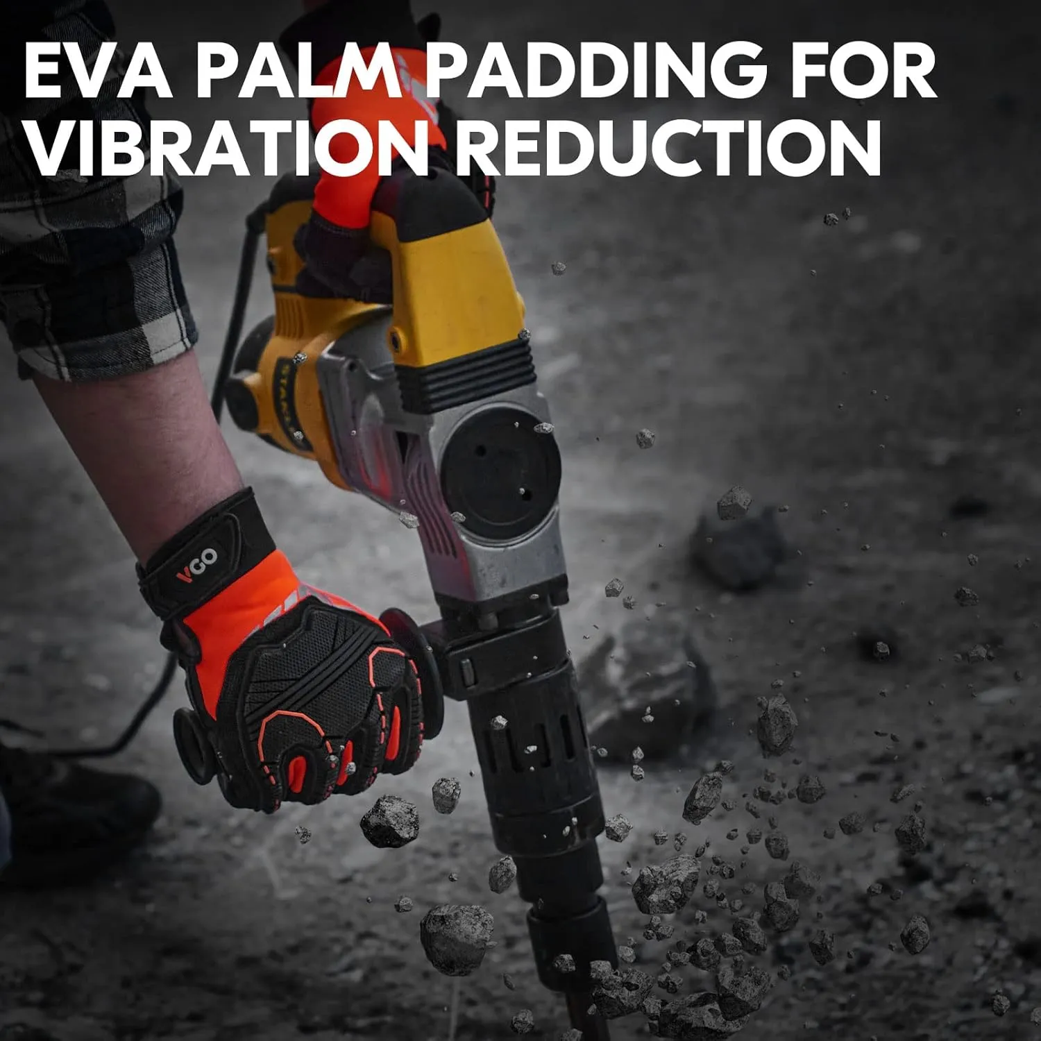 Vgo... 1-Pair Safety Work Gloves - Mechanics, Impact & Anti-Vibration - Rigger & Heavy Duty (XL, Orange, SL8849IP)