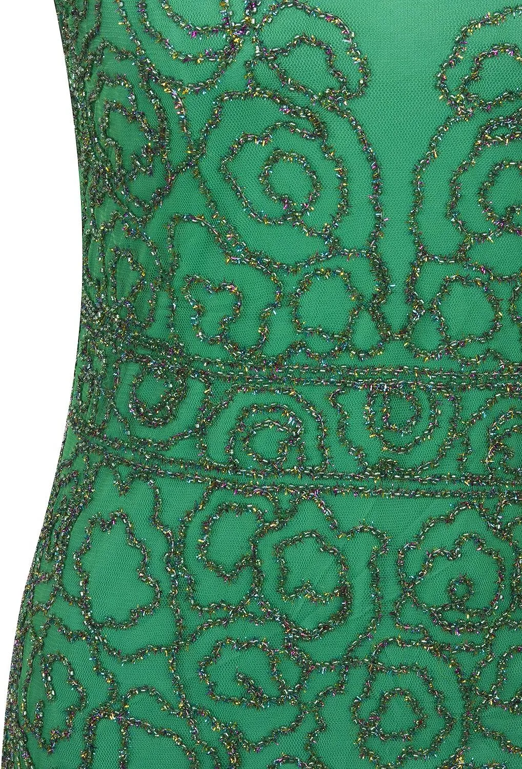 Vijiv 1920s Long Prom Dresses V Neck Beaded Sequin Gatsby Maxi Evening Dress