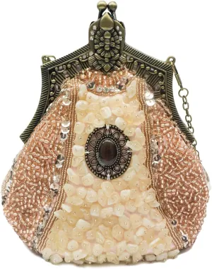 Vintage 1920s Beaded Evening Bag Women Pearl Clutch Bag Sequin Rhinestone Handbag Bridal Wedding Purse