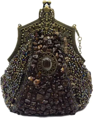 Vintage 1920s Beaded Evening Bag Women Pearl Clutch Bag Sequin Rhinestone Handbag Bridal Wedding Purse