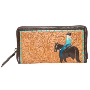 Wallet Tan Tooled With Paint