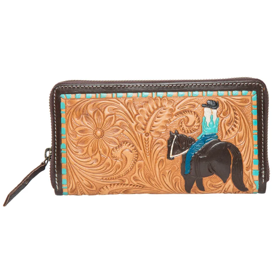 Wallet Tan Tooled With Paint