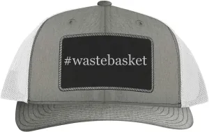 #Wastebasket - Leather Hashtag Black Patch Engraved Trucker Hat