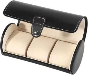 Watch Box Organizer Watch Storage Box Exquisite Watch Organizer Simple PU Leather Watch Display Box Watch Holder watch case(Black)