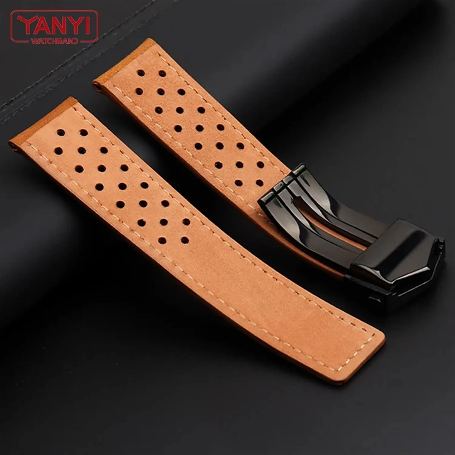 Watchband 22mm Genuine leather bracelet watch strap mens wristwatches band fold buckle Nubuck watchbands wristband accessories