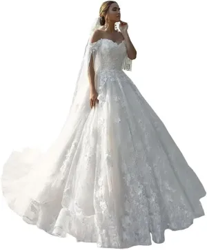 Wedding Dresses for Bride 2024 Boho Beach Lace Appliques Mermaid Beaded V Neck Bridal Gown for Women with Train
