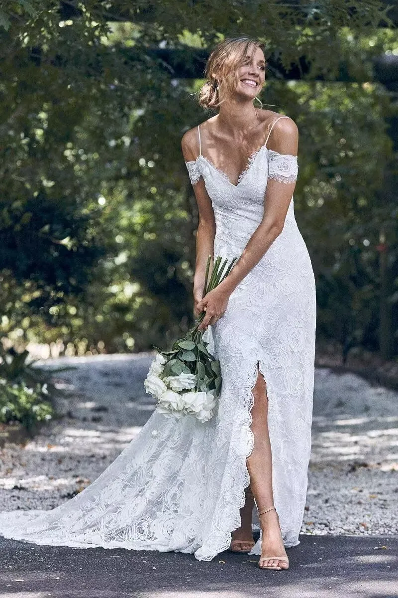 Wedding Dresses for Bride 2025 Lace Mermaid Sleeveless Beach Bohe Wedding Gowns