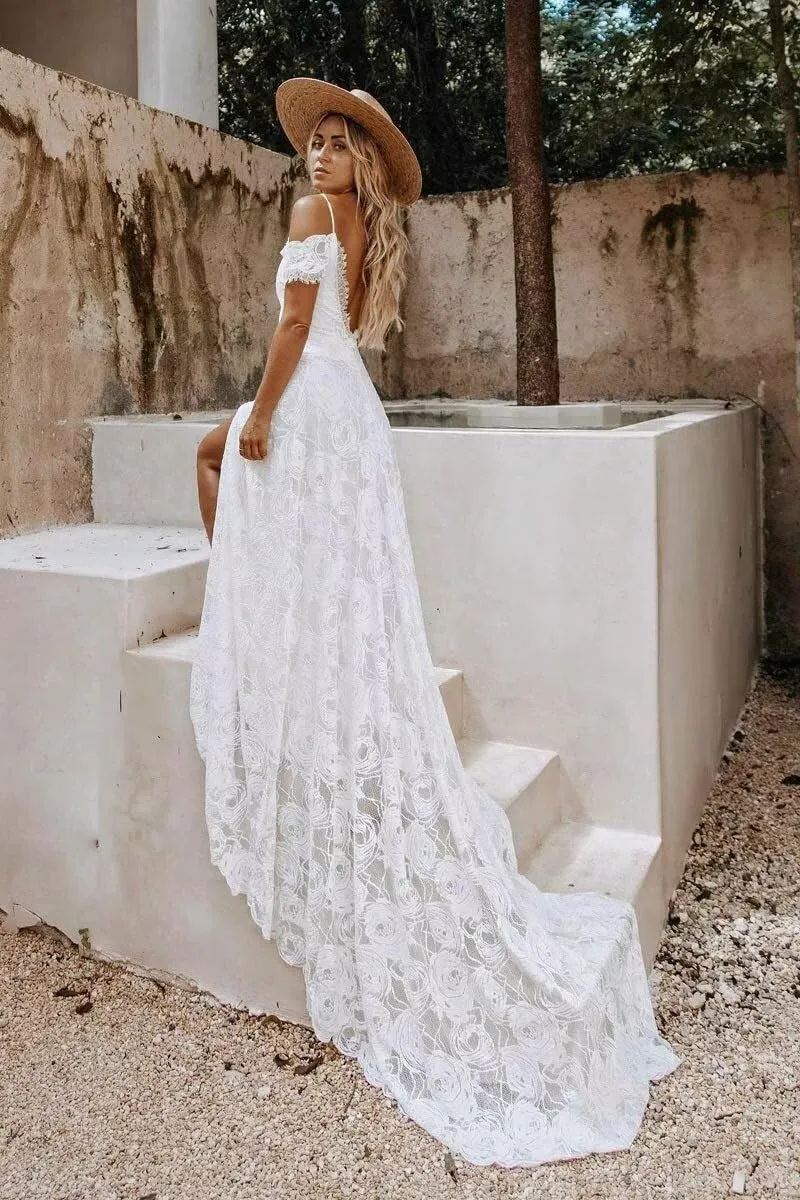 Wedding Dresses for Bride 2025 Lace Mermaid Sleeveless Beach Bohe Wedding Gowns