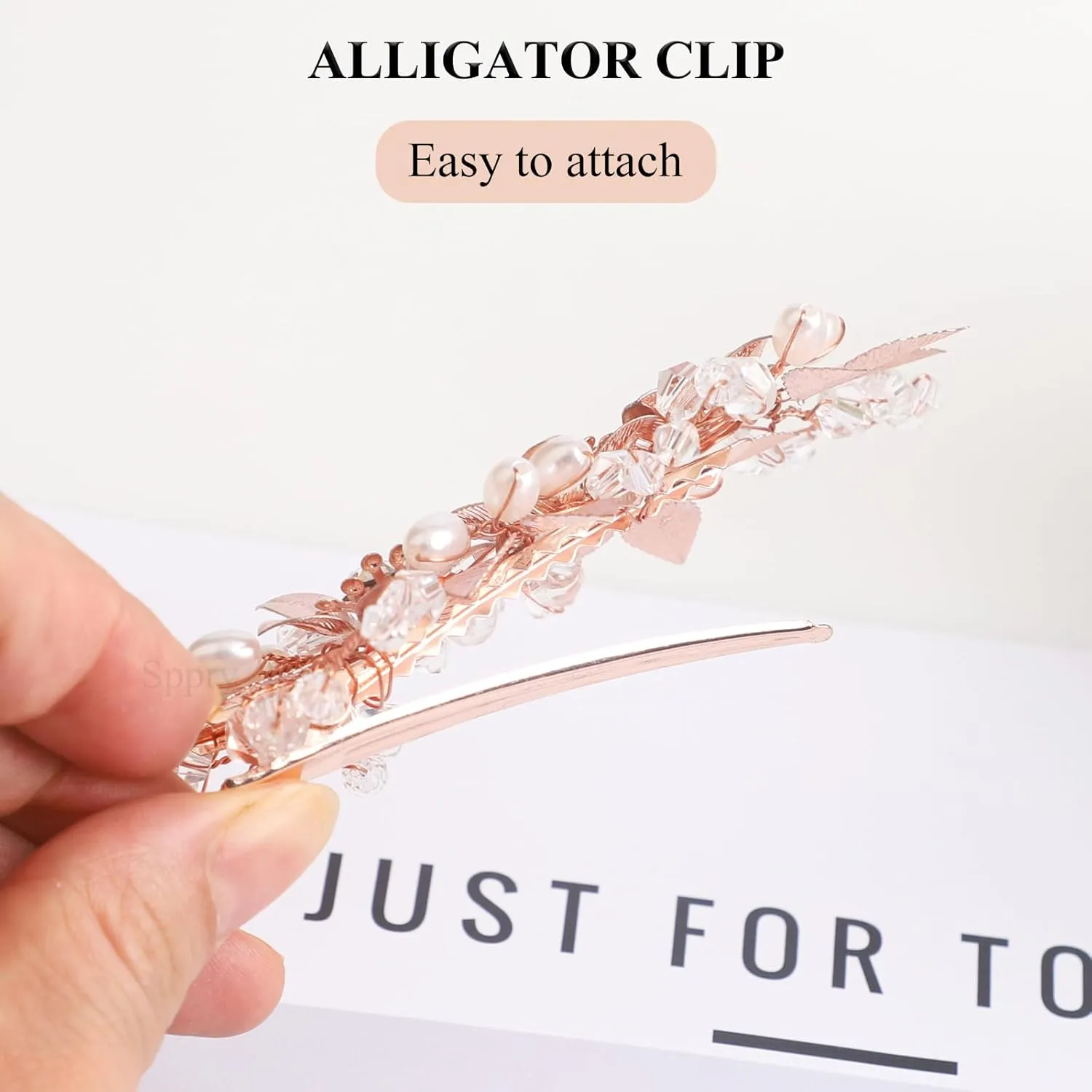 Wedding Hair Clips Set of 3 PCS - Floral Rhinestone Pearl Hair Accessories for Bridal Women (Silver)