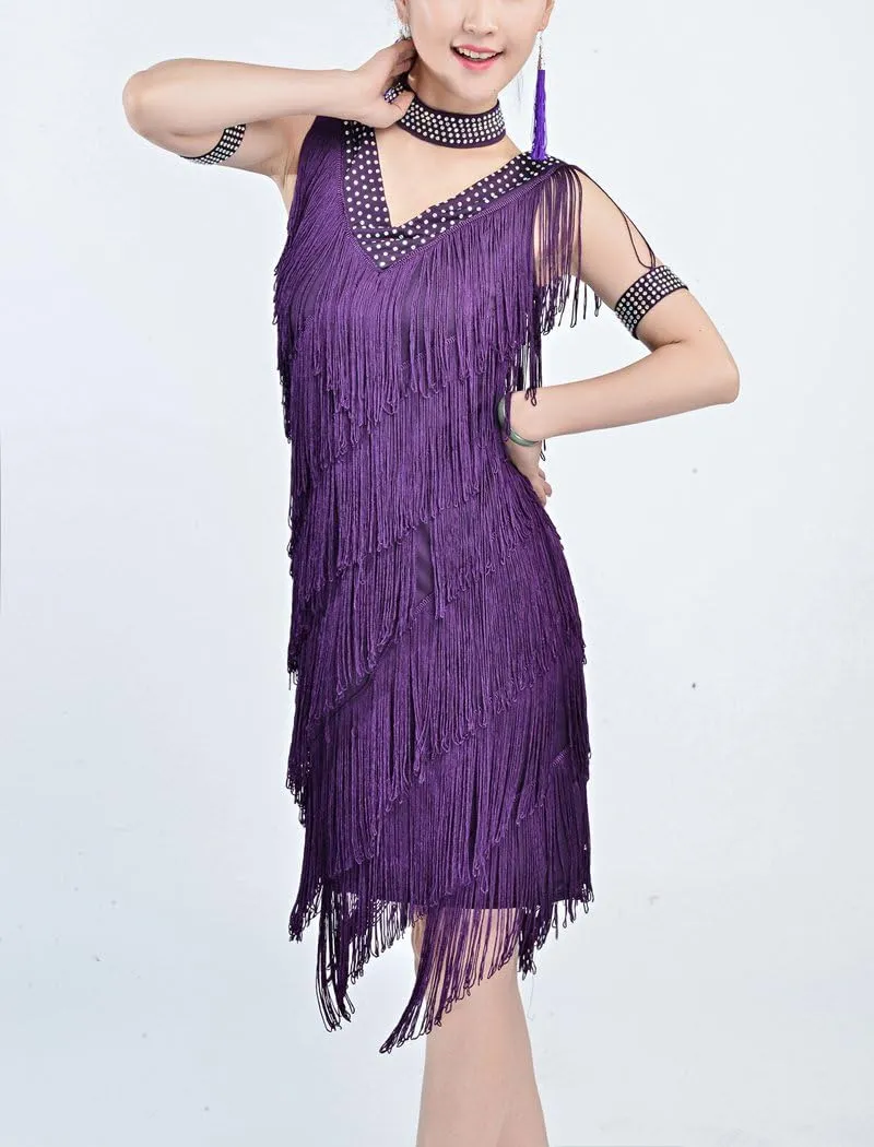 Whitewed 20's Great Gatsby Style Beaded Vintage Halloween Party Clothes Dresses
