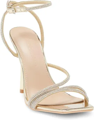 Wild Diva Women's Square Toe Rhinestone Embellished Straps Formal Stiletto High Heels Narala-02