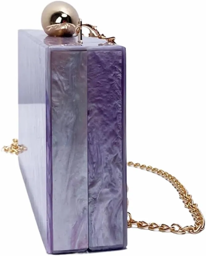 Women Acrylic Marble Handbag Shoulder Bag for Formal, Wedding, Party