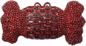 Women Cute Candy Rhinestone Wedding Evening Bag Shinny Crystal Diamond Clutch Purse for Prom Party Cocktail Dating