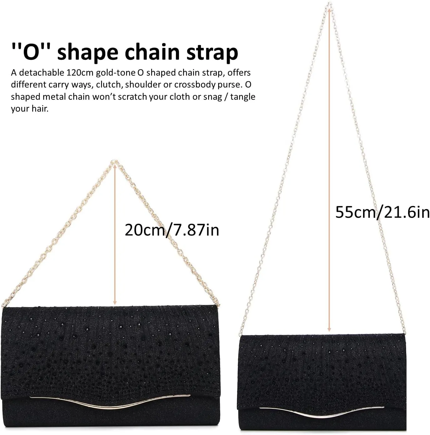 Women Evening Bags Glitter Sequins Clutch Purses for Women Shiny Envelope Handbag Formal Wedding Party Prom Purse