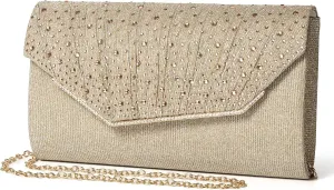 Women Evening Bags Glitter Sequins Clutch Purses for Women Shiny Envelope Handbag Formal Wedding Party Prom Purse