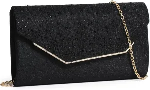 Women Evening Bags Glitter Sequins Clutch Purses for Women Shiny Envelope Handbag Formal Wedding Party Prom Purse