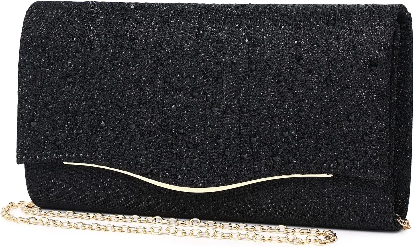 Women Evening Bags Glitter Sequins Clutch Purses for Women Shiny Envelope Handbag Formal Wedding Party Prom Purse