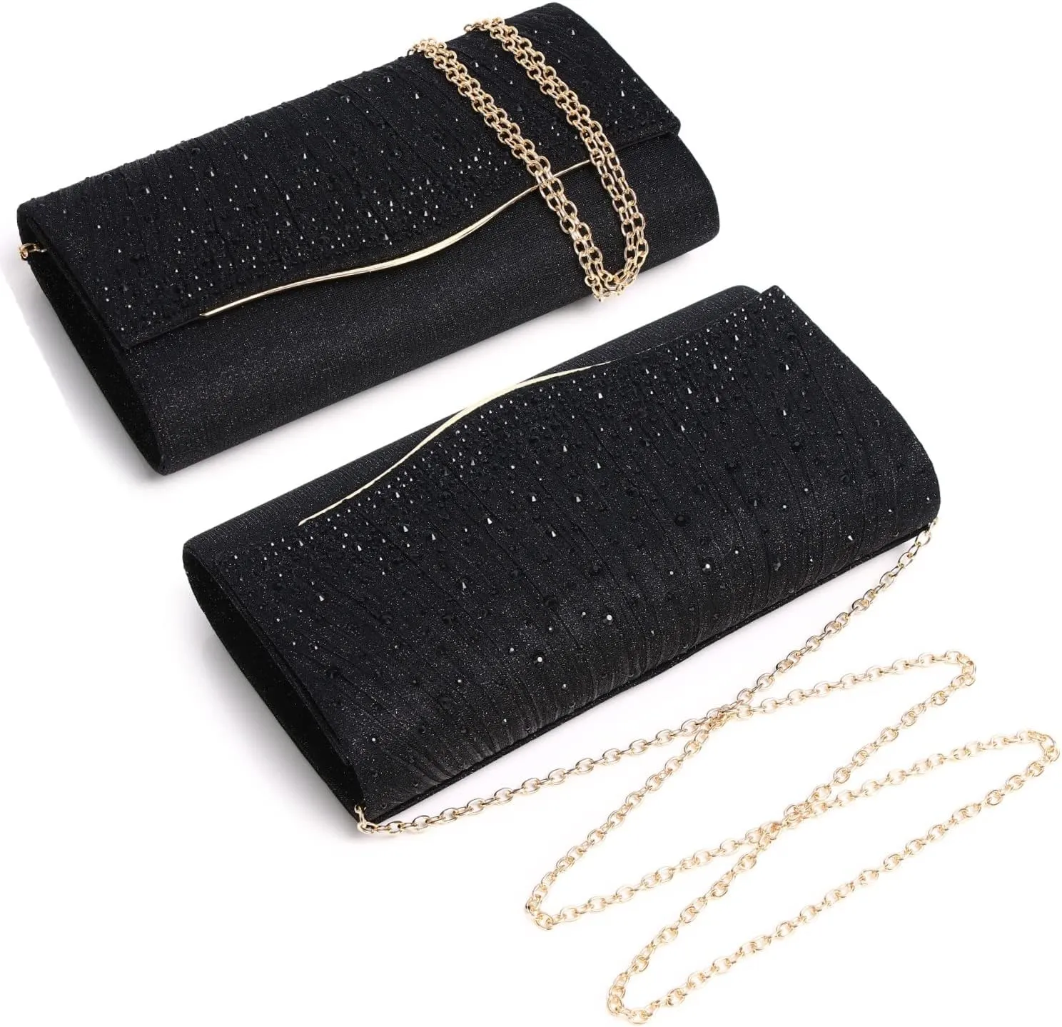 Women Evening Bags Glitter Sequins Clutch Purses for Women Shiny Envelope Handbag Formal Wedding Party Prom Purse