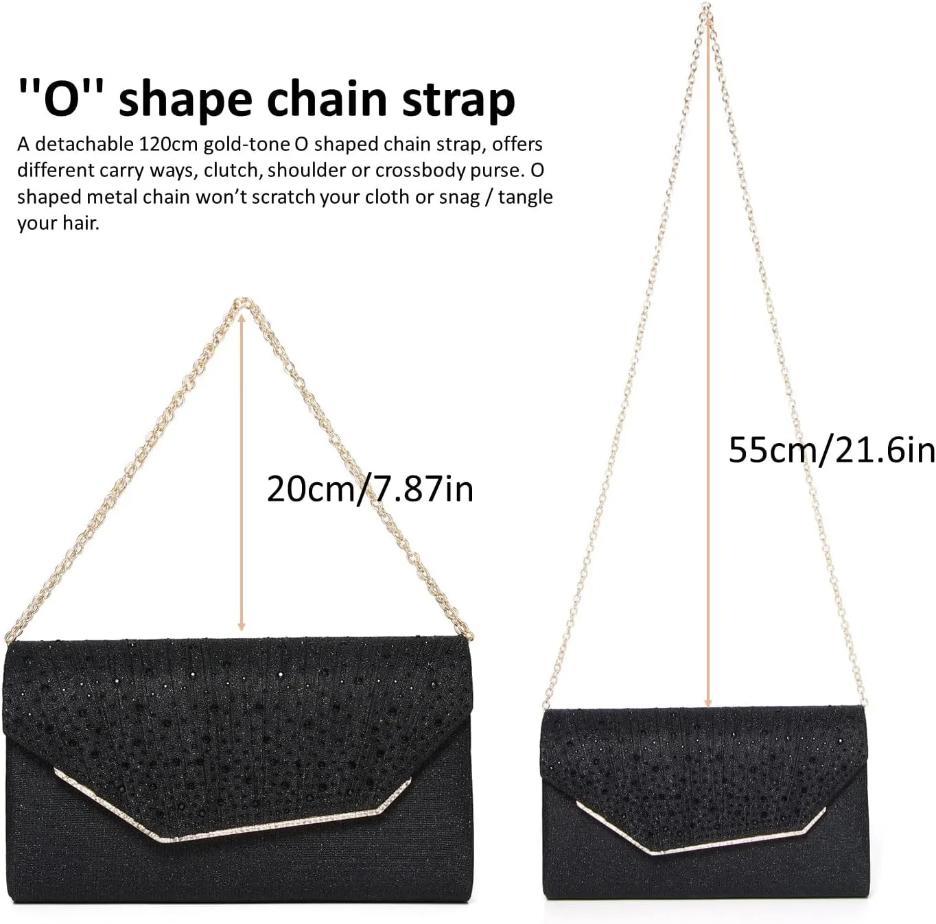 Women Evening Bags Glitter Sequins Clutch Purses for Women Shiny Envelope Handbag Formal Wedding Party Prom Purse