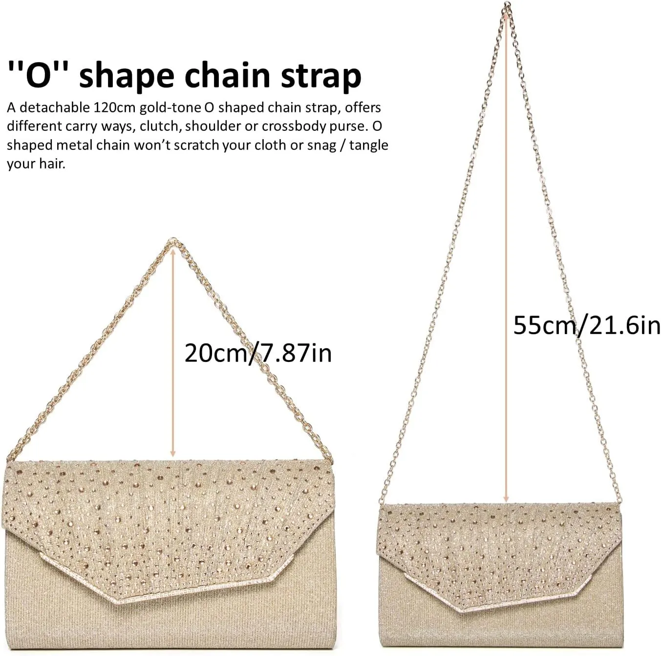 Women Evening Bags Glitter Sequins Clutch Purses for Women Shiny Envelope Handbag Formal Wedding Party Prom Purse