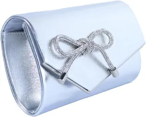 Women Evening Clutch Shiny Crystal Bow Purse Flap Rhinestone Clutch Purse for Women Wedding Party Prom