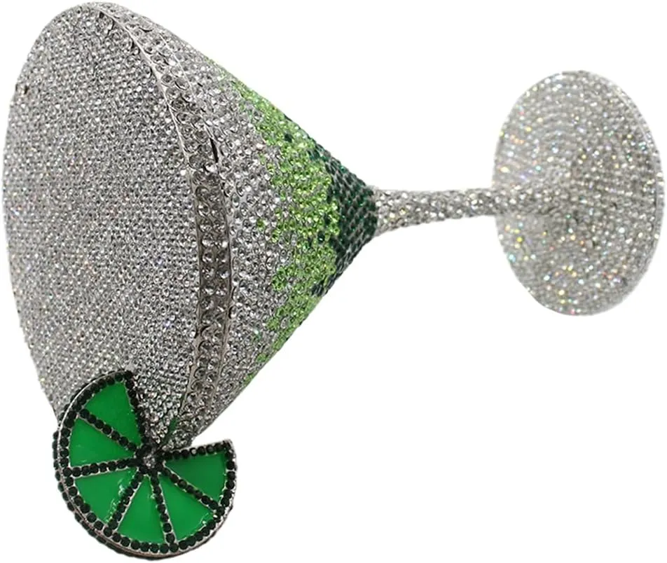 Women Goblet Rhinestone Evening Bag Cocktail Cup Diamond Clutch Funny Crystal Prom Handbag Wedding Purse for Party