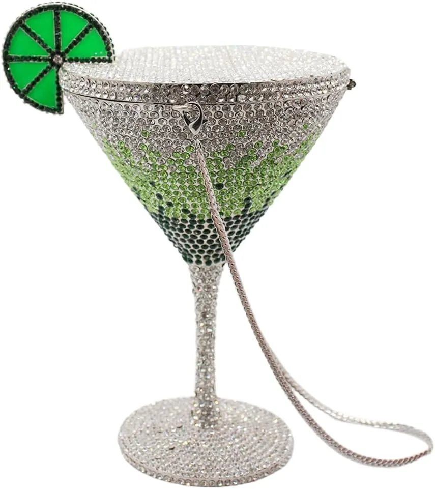 Women Goblet Rhinestone Evening Bag Cocktail Cup Diamond Clutch Funny Crystal Prom Handbag Wedding Purse for Party