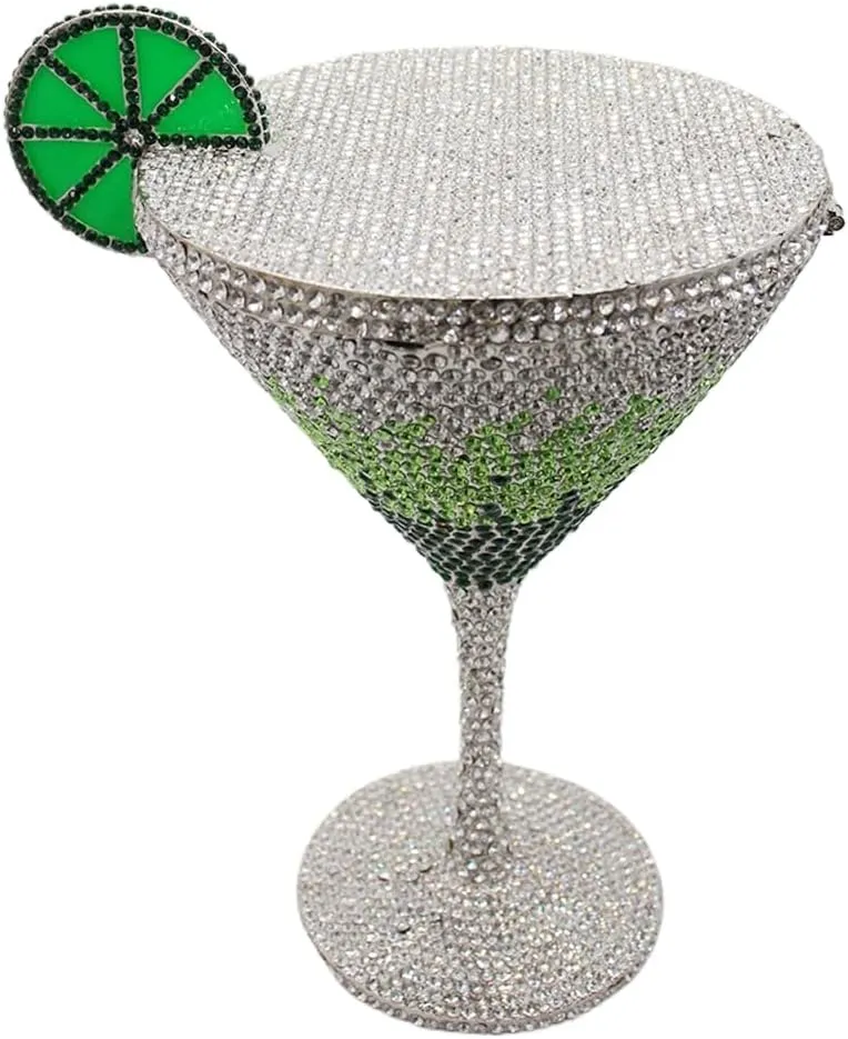 Women Goblet Rhinestone Evening Bag Cocktail Cup Diamond Clutch Funny Crystal Prom Handbag Wedding Purse for Party
