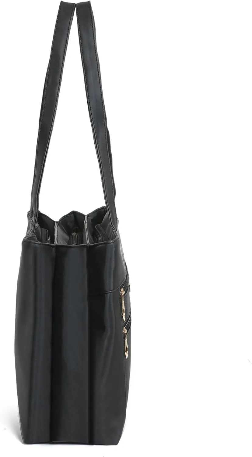 Women Leather Tote Bag, Classic Unlined Design, Interior and Exterior Pockets, Stylish, Lightweight for casual