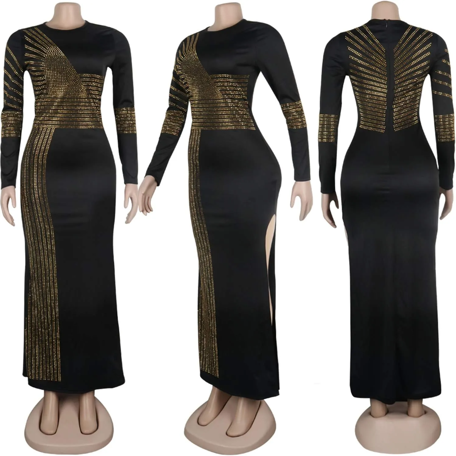 Women Long Sleeve Birthday Dresses Sexy hot Diamond Process Sexy Dress Party Club Night Dress…