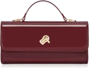 Women Metallic PU Leather Evening Clutch Purse Handbag Crossbody Shoulder Bag Square Box Bag Chic Handbag