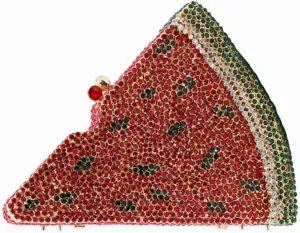 Women Novelty Pizza Shaped Rhinestone Evening Bag Funny Pizza Crystal Clutch Purse Diamonds Handbag for Party Prom