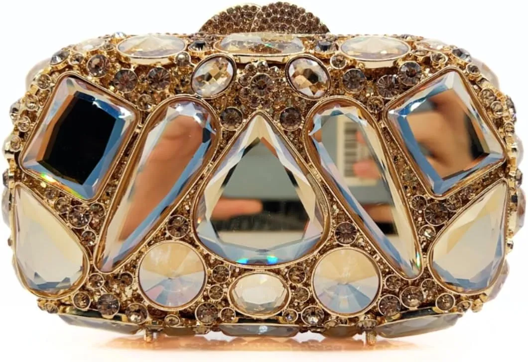 Women Rhinestone Evening Bag Luxury Diamond Clutch Crystal Party Purse Formal Sparkly Handbag for Prom Cocktail