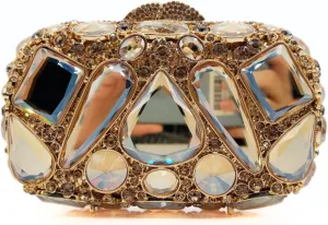 Women Rhinestone Evening Bag Luxury Diamond Clutch Crystal Party Purse Formal Sparkly Handbag for Prom Cocktail